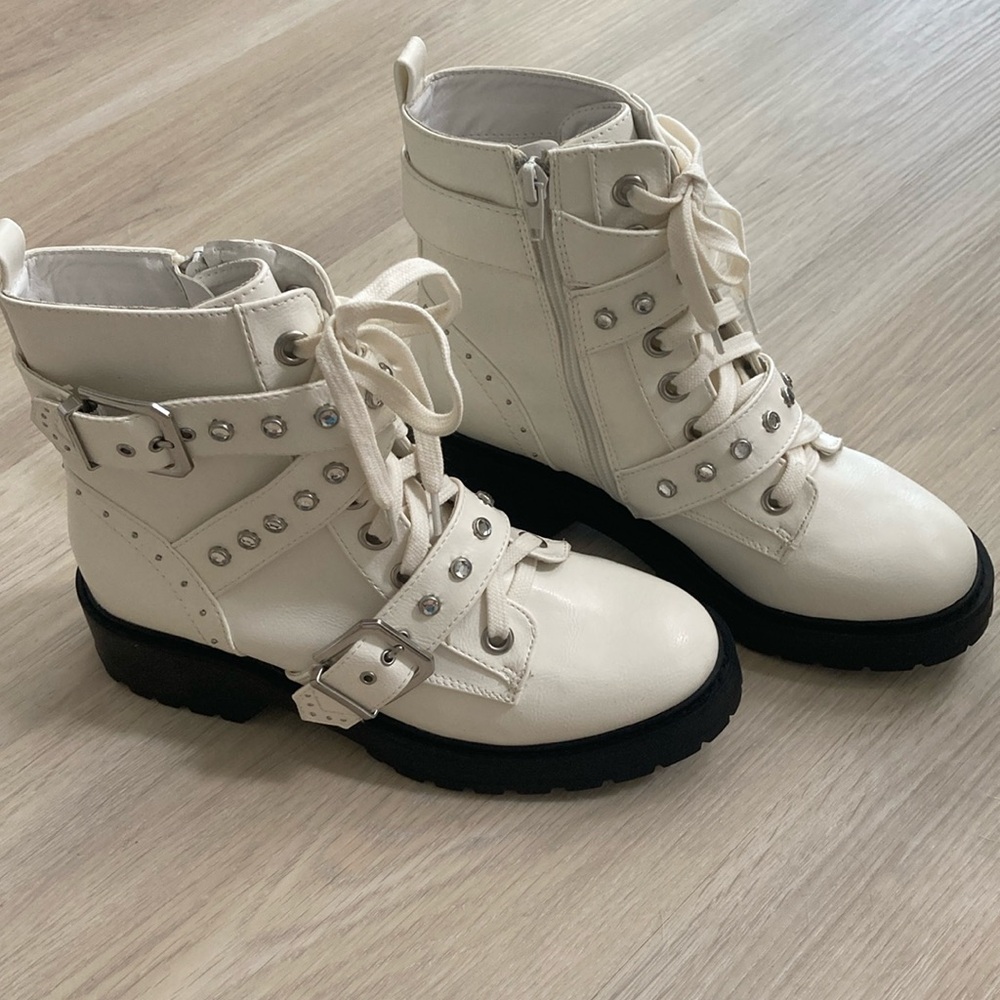 XOXO Footwear White Embellished Booties / NWT
